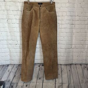 True Grit Women’s Brown Tan Suede Leather Pants size 6